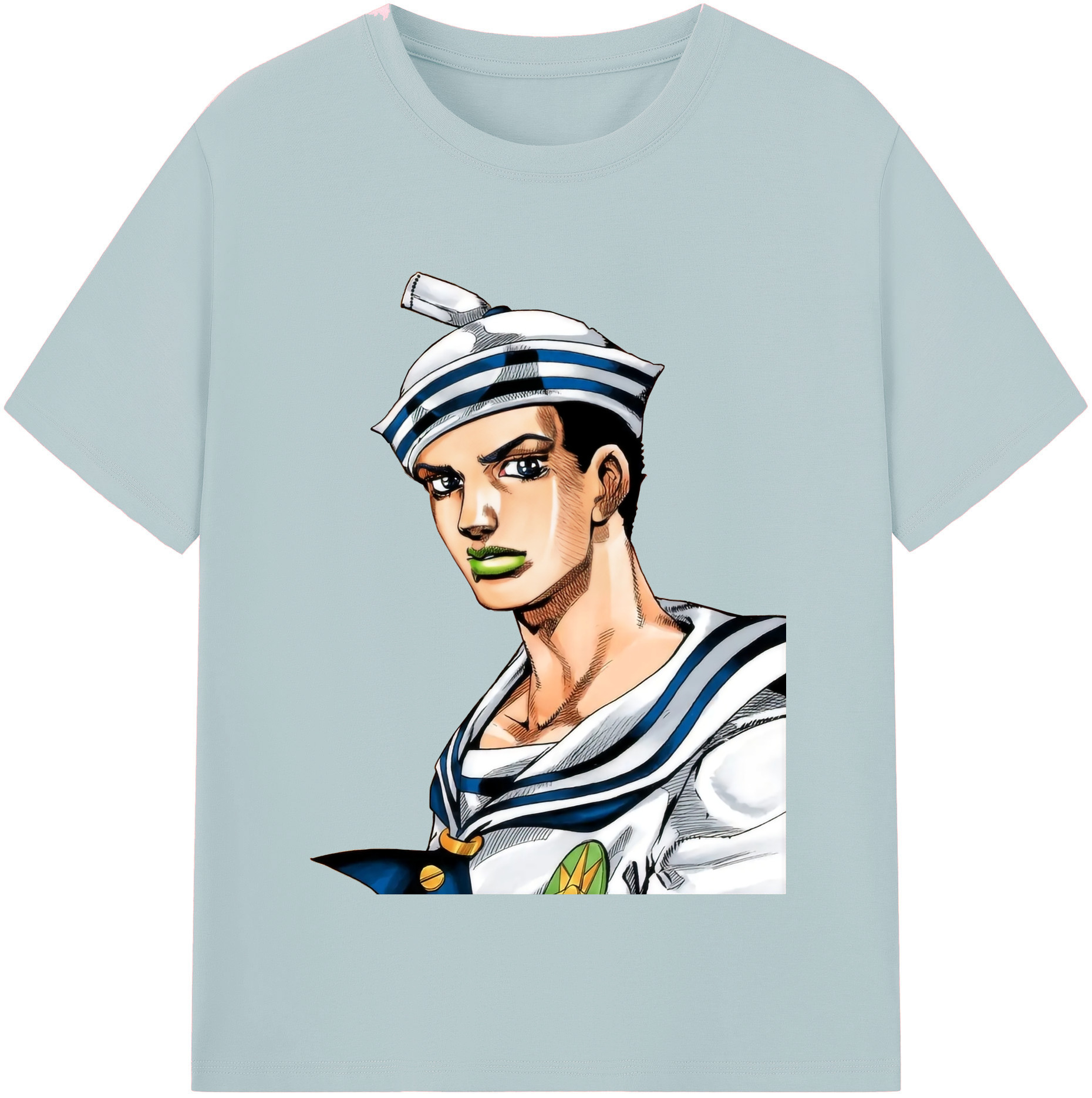 （画像用） ジョジョの奇妙な冒険 東方定助 JoJo's Bizarre Adventure Higashikata Josuke 綿100％半袖Tシャツ（フロントプリント）